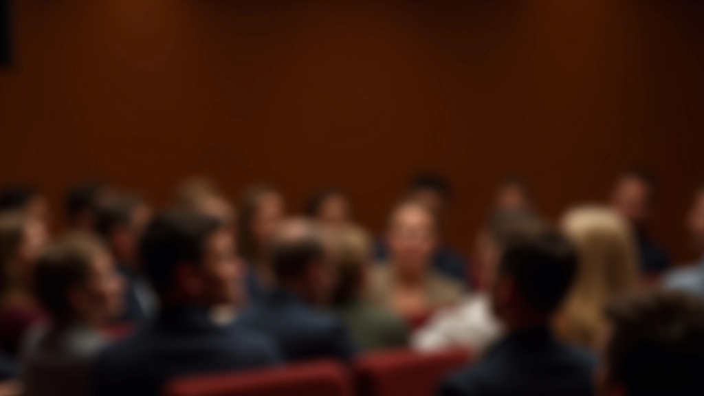 Female speaker gesturing while telling story to engaged audience, demonstrating storytelling techniques and narrative structure