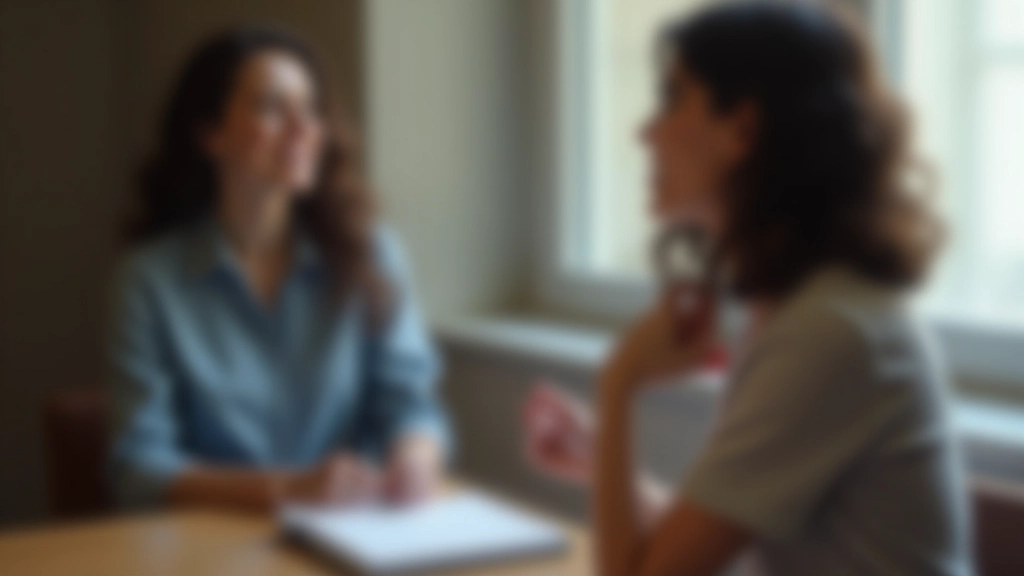 Focused person practicing presentation delivery in front of mirror with notepad on desk